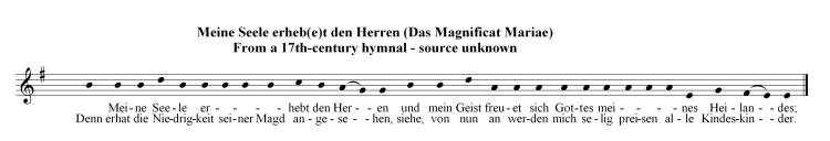 Chorale Melody Meine Seele Erhebet Den Herren The German Magnificat