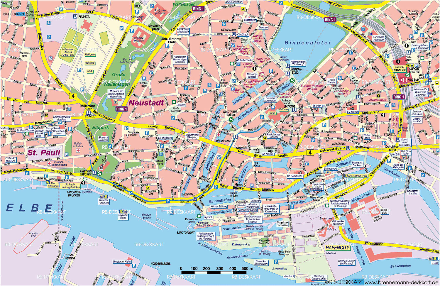 Karte Hamburg 